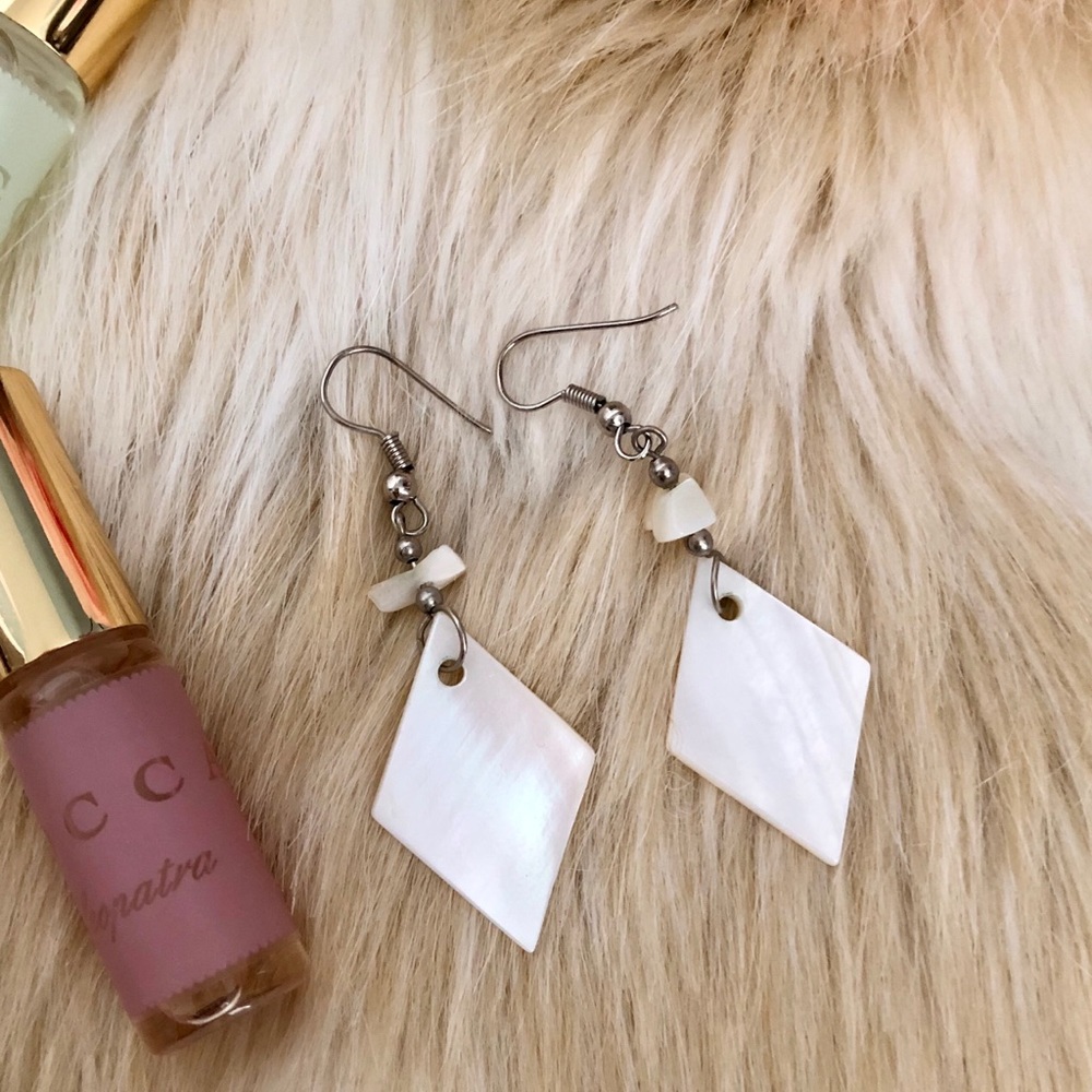 White Dangle Earrings
